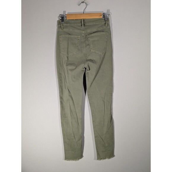 Loft Womens Green High Waist Skinny Crop Pants‎ Sz 24 Lightweight Casual Preppy - Picture 2 of 10